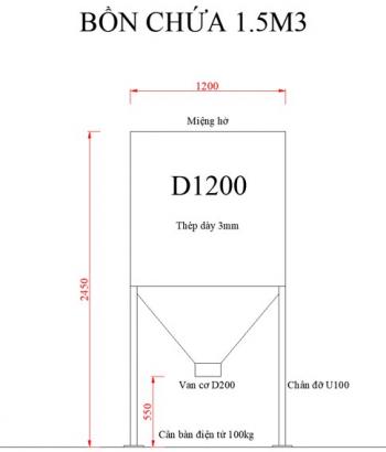 Bồn Chứa, Silo Chứa, Phễu Chứa Bột Đá Có Cân